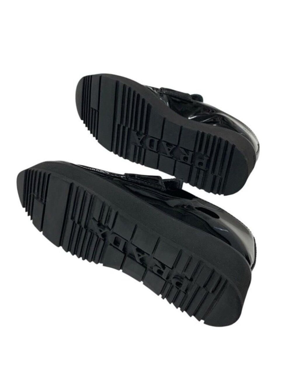 Prada Loafers Leather Shoes Black Triangle Logo - Picture 6 of 9